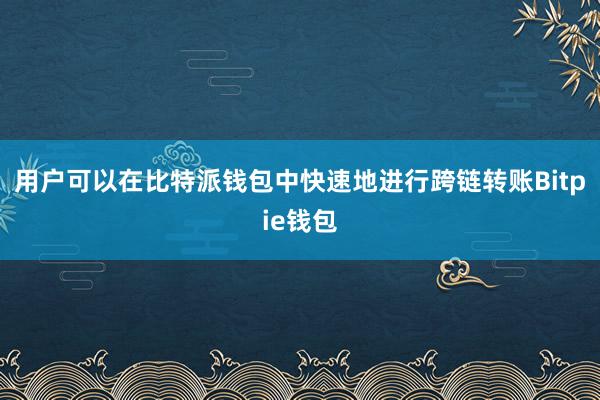 用户可以在比特派钱包中快速地进行跨链转账Bitpie钱包