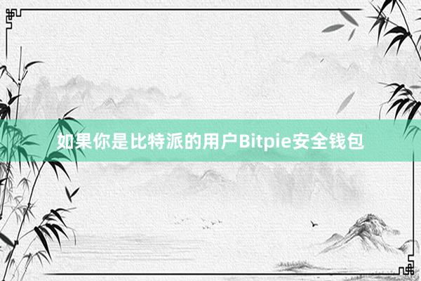 如果你是比特派的用户Bitpie安全钱包