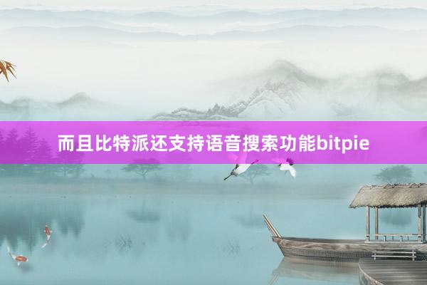 而且比特派还支持语音搜索功能bitpie