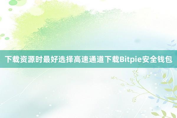 下载资源时最好选择高速通道下载Bitpie安全钱包