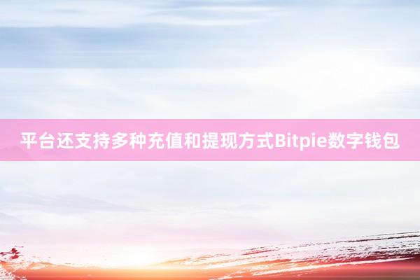 平台还支持多种充值和提现方式Bitpie数字钱包