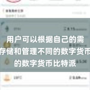 用户可以根据自己的需求选择存储和管理不同的数字货币比特派