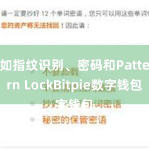 如指纹识别、密码和Pattern LockBitpie数字钱包